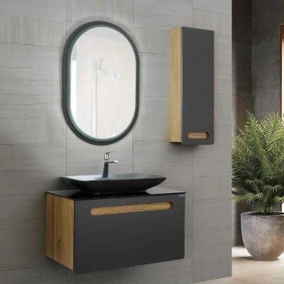 Banyo Dolabi 80 Cm Legnano Fume Banyo Dolabi Takimlari 